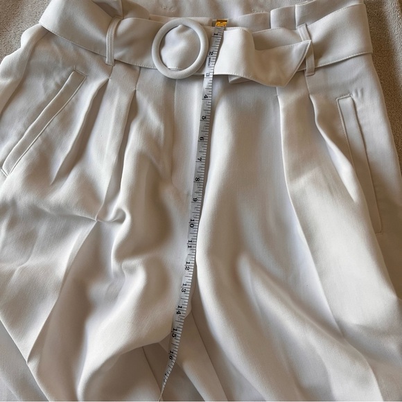 Adrianna Papell Woven Belted Wide Leg Trousers in white Women’s size 10 - Picture 6 of 7